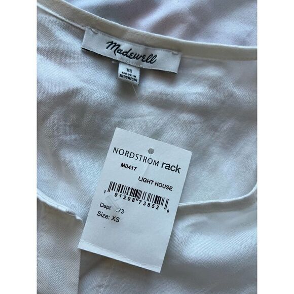 Madewell Nee With Tags Short Sleeve Ruffle Hem Top Women's Blouse Style#M0417 - Picture 5 of 5